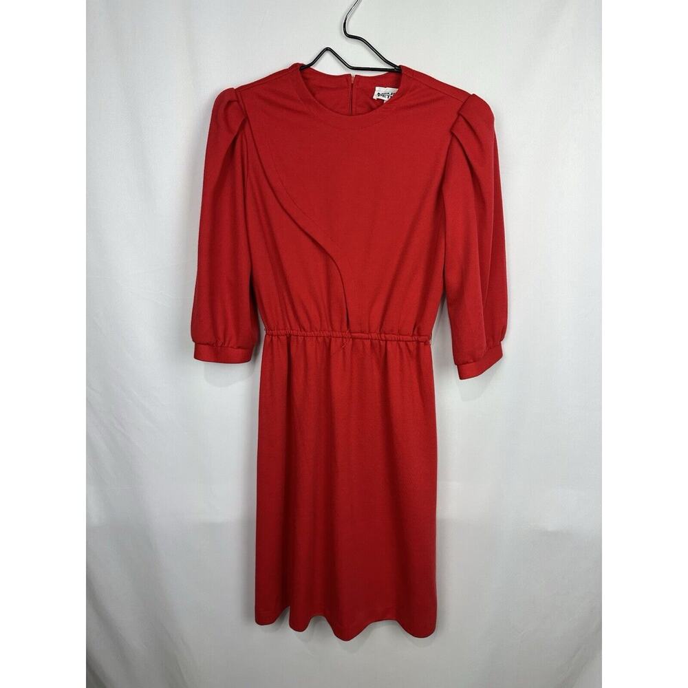 Vintage Melissa Petites Red 1970s Dress Size 14